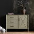 Elstowe Faux Bamboo 1-Door 3-Drawer Sideboard, Sage Green