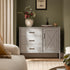 Elstowe Faux Bamboo 1 - Door 3 - Drawer Sideboard, Warm Grey - daals