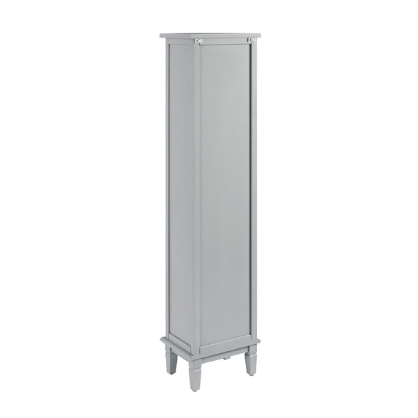 Chantilly Mid Grey Carved Bathroom Tallboy Cabinet