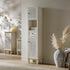 Chantilly Whitewashed Carved Bathroom Tallboy Cabinet - daals