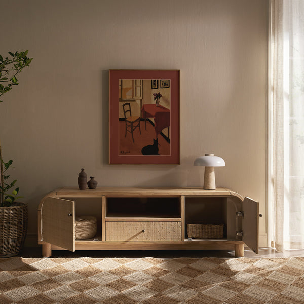 Maude TV Unit, Natural Ash with Raffia - daals