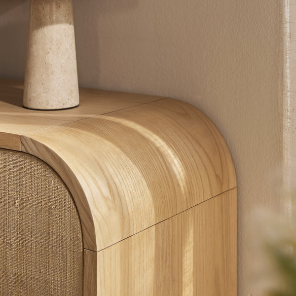Maude TV Unit, Natural Ash with Raffia - daals