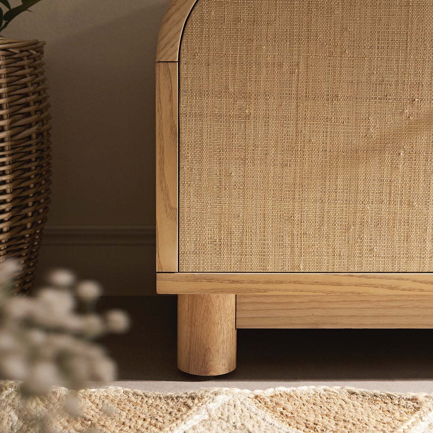 Maude TV Unit, Natural Ash with Raffia
