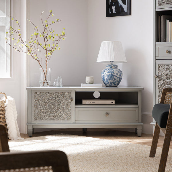 Chantilly Mid Grey Corner TV Unit - daals