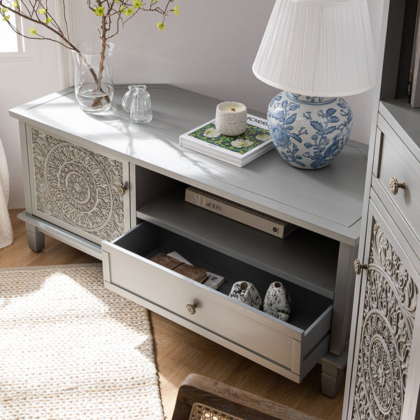 Chantilly Mid Grey Corner TV Unit - daals
