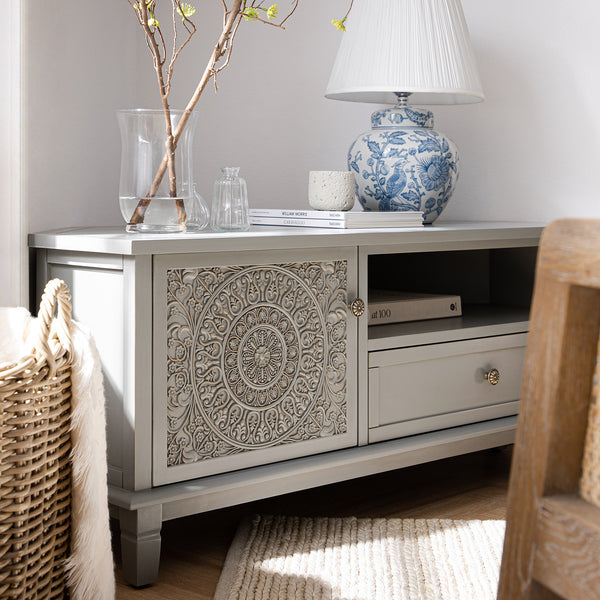 Chantilly Mid Grey Corner TV Unit - daals