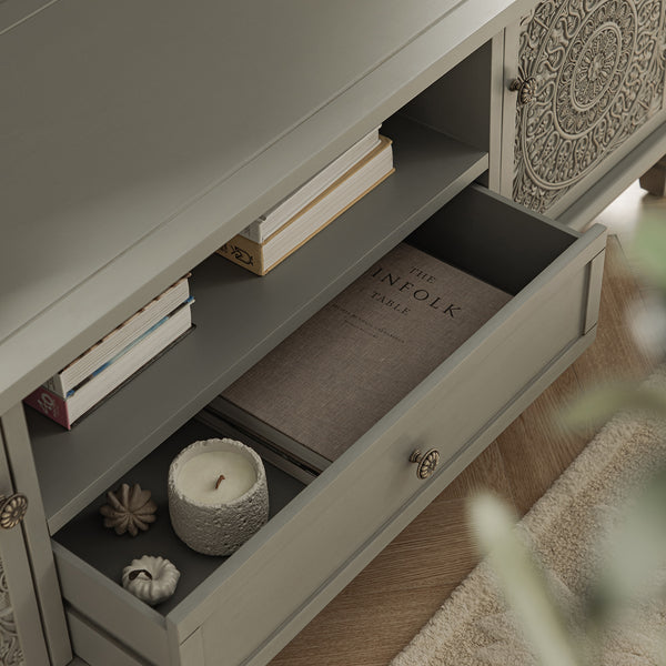 Chantilly Mid Grey 150cm Wide TV Unit - daals