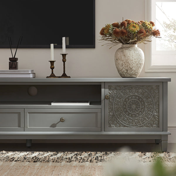 Chantilly Mid Grey 200cm Wide TV Unit - daals