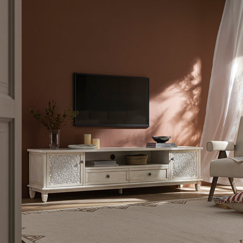 Chantilly Whitewashed 200cm Wide TV Unit - daals