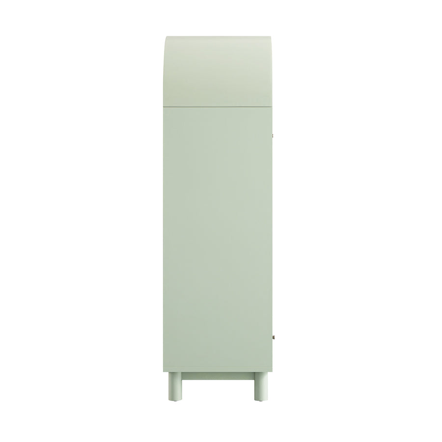 Maude Double Wardrobe, Muted Pistachio Ash with Raffia