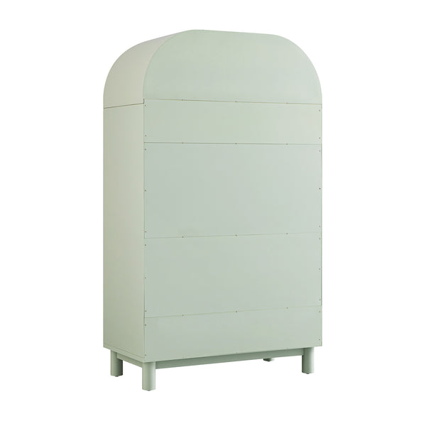 Maude Double Wardrobe, Muted Pistachio Ash with Raffia