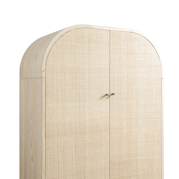 Maude Double Wardrobe, Natural Ash with Raffia