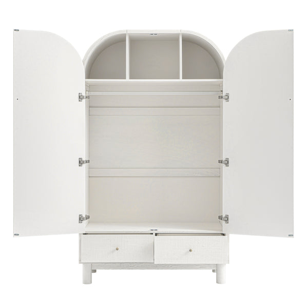 Maude Double Wardrobe, Washed White Ash with Raffia - daals