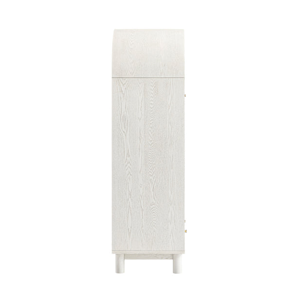 Maude Double Wardrobe, Washed White Ash with Raffia - daals