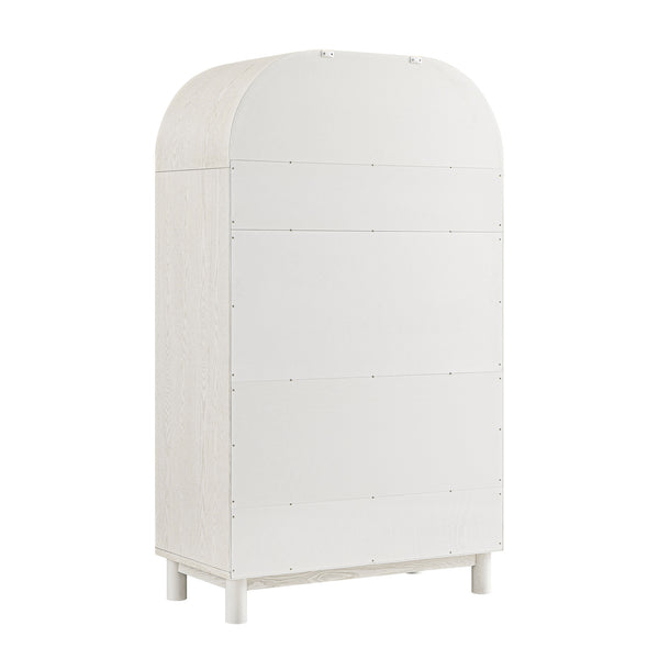 Maude Double Wardrobe, Washed White Ash with Raffia - daals