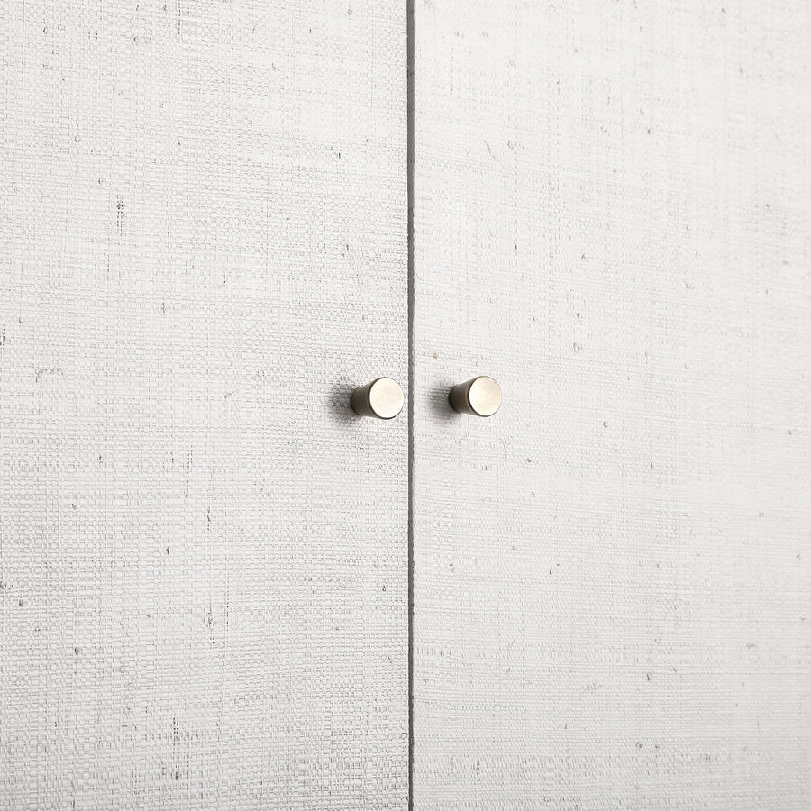 Maude Double Wardrobe, Washed White Ash with Raffia