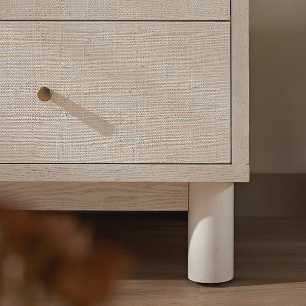 Maude Double Wardrobe, Washed White Ash with Raffia - daals