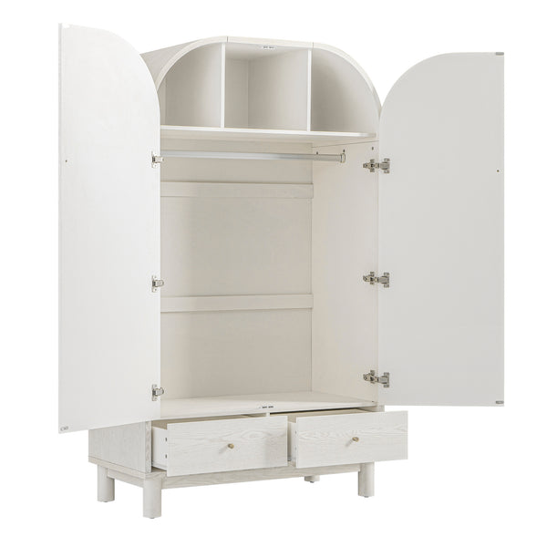 Maude Double Wardrobe, Washed White Ash
