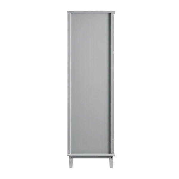 Chantilly Mid Grey Carved Double Wardrobe - daals