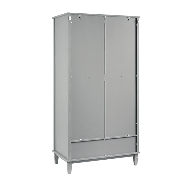Chantilly Mid Grey Carved Double Wardrobe - daals