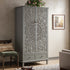 Chantilly Mid Grey Carved Double Wardrobe - daals