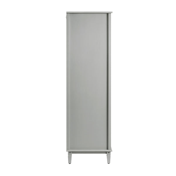 Chantilly Mid Grey Carved Triple Wardrobe