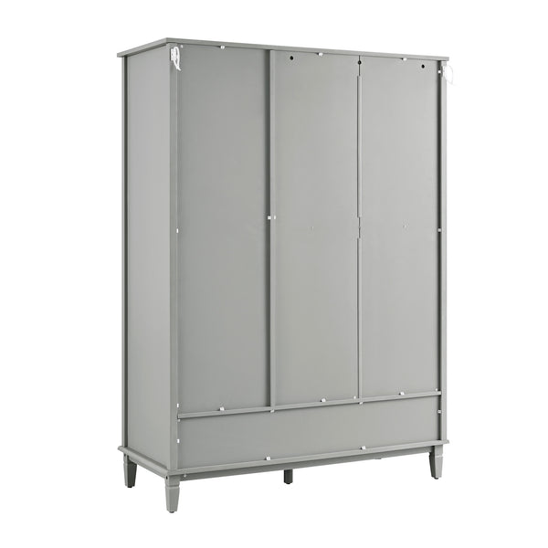 Chantilly Mid Grey Carved Triple Wardrobe
