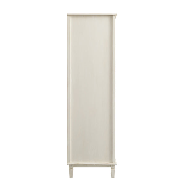 Chantilly Whitewashed Carved Triple Wardrobe