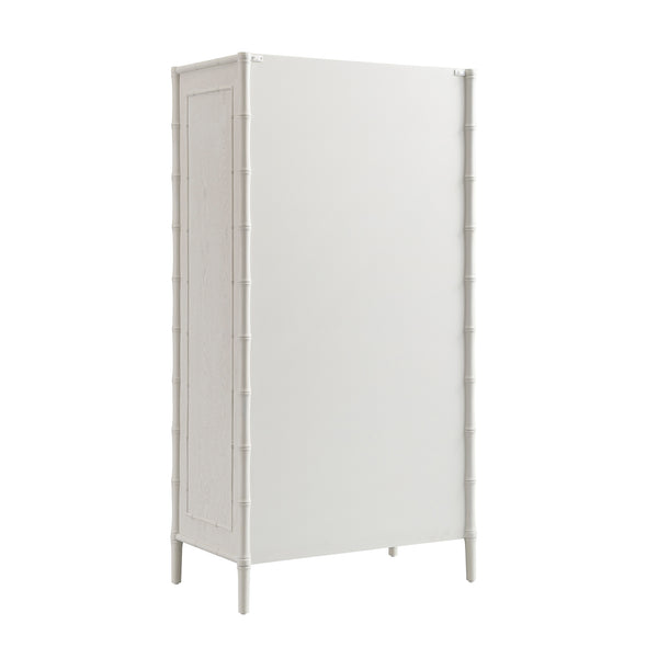 Elstowe Faux Bamboo Double Wardrobe, Shaded White