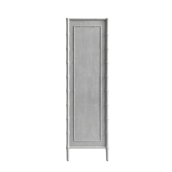 Elstowe Faux Bamboo Double Wardrobe, Warm Grey