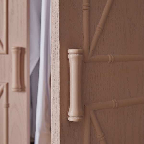 Elstowe Faux Bamboo Double Wardrobe, Nude Pink