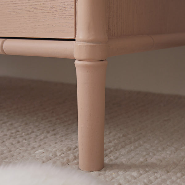 Elstowe Faux Bamboo Double Wardrobe, Nude Pink