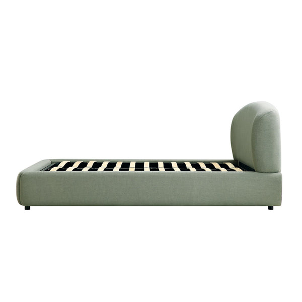Constance Winged Headboard Ottoman Storage Bed, Olive Linen