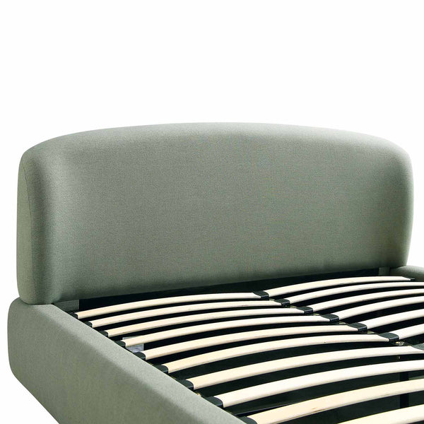 Constance Winged Headboard Ottoman Storage Bed, Olive Linen