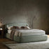 Constance Winged Headboard Ottoman Storage Bed, Olive Linen - daals