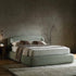 Constance Winged Headboard Ottoman Storage Bed, Olive Linen