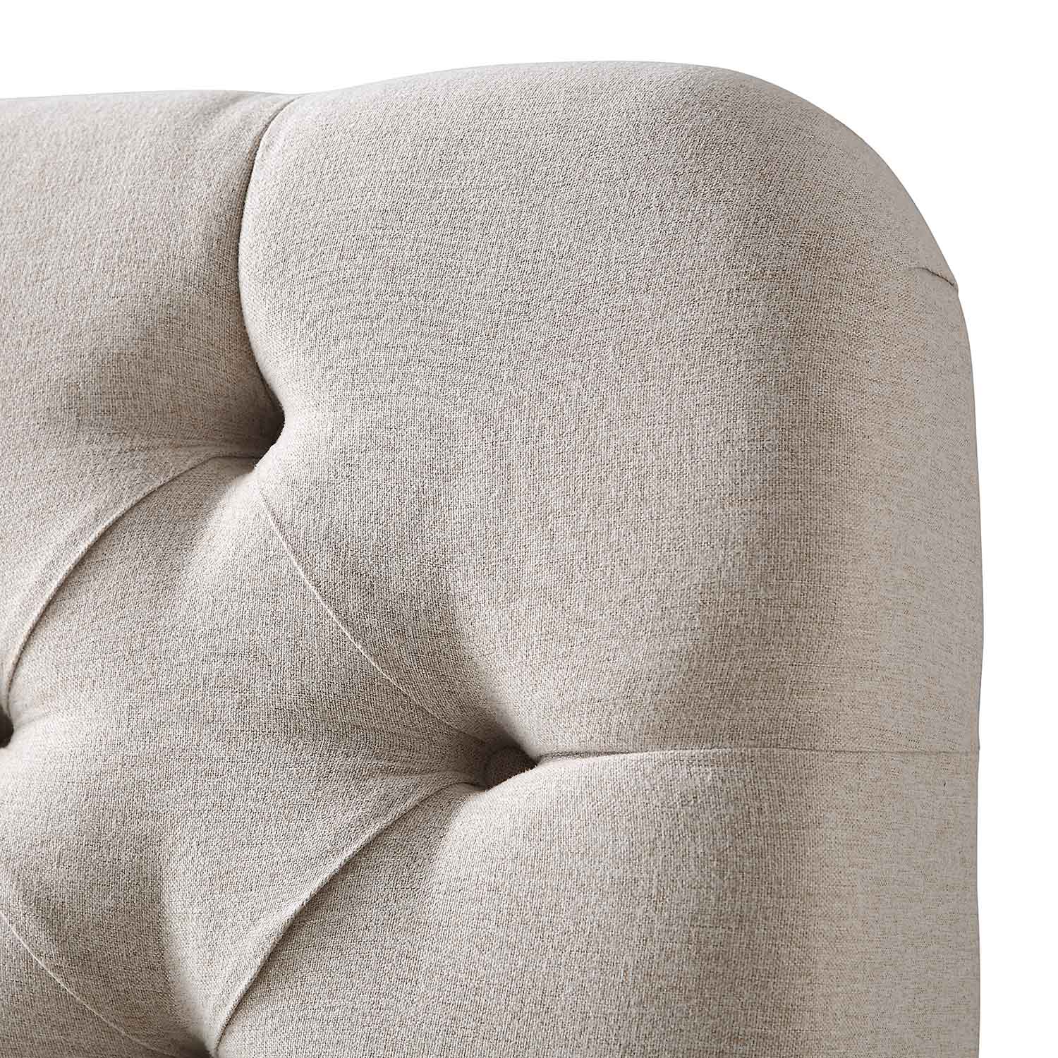 Deep Buttoned Leamington Deep-Buttoned Upholstered Bed, Oatmeal Fabric | daals