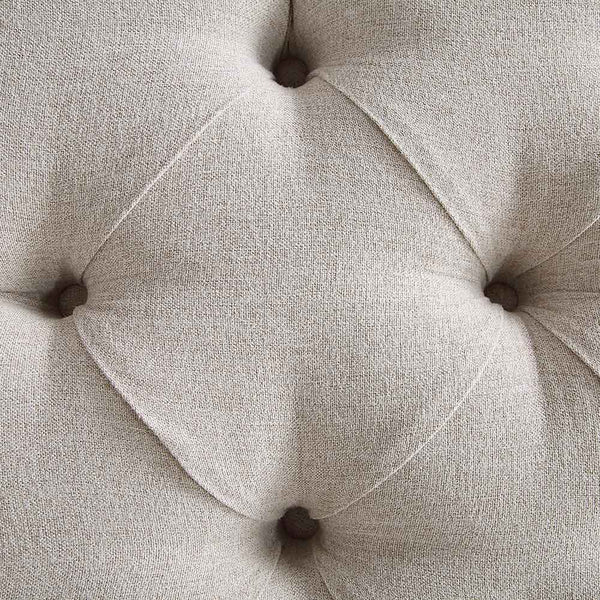Leamington Deep-Buttoned Upholstered Bed, Oatmeal Fabric