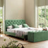 Leamington Deep - Buttoned Upholstered Bed, Meadow Green Velvet - daals