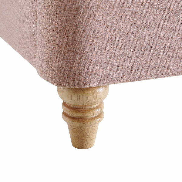 Leamington Deep-Buttoned Upholstered Bed, Rosewater Pink Fabric