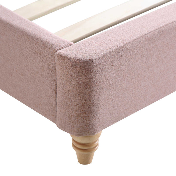 Leamington Deep-Buttoned Upholstered Bed, Rosewater Pink Fabric