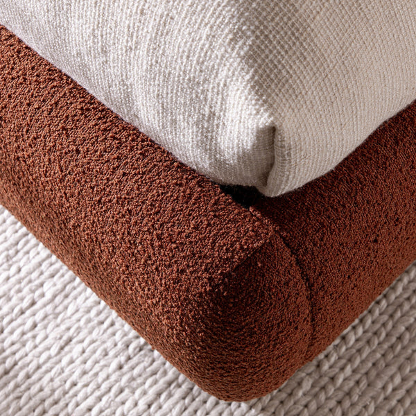 Luella Upholstered Wooden Plinth Base Storage Bed, Rust Boucle