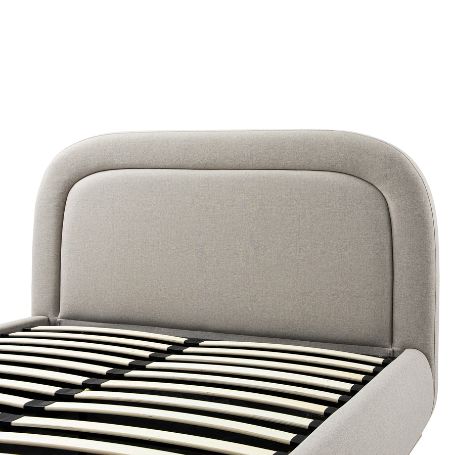 Luella Upholstered Wooden Plinth Base Storage Bed, Sand Fabric