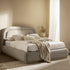 Luella Upholstered Wooden Plinth Base Storage Bed, Sand Fabric - daals