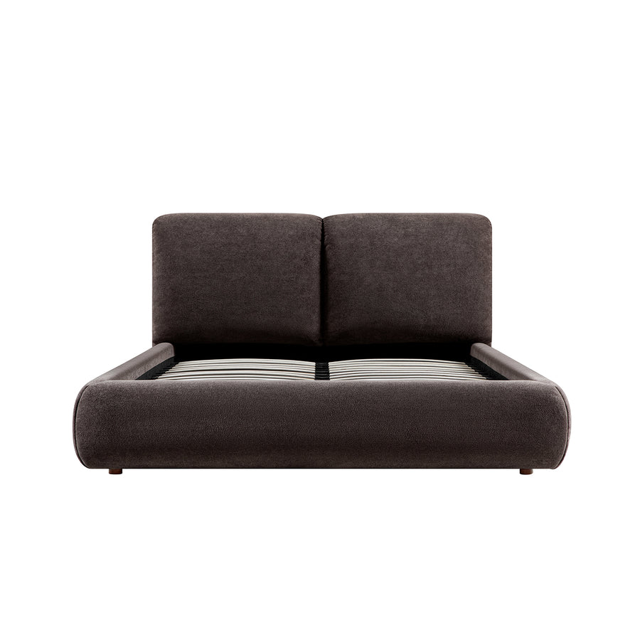 Thera Pillow Headboard Upholstered Bed, Cocoa Chenille - daals