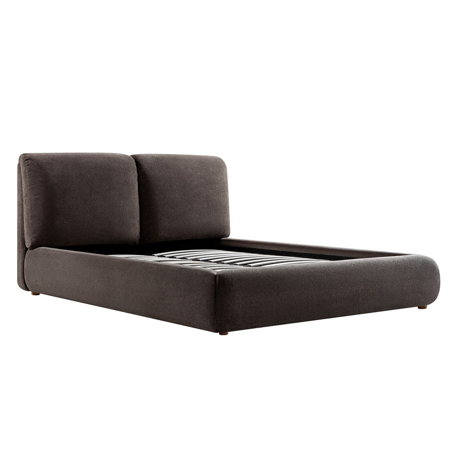 Thera Pillow Headboard Upholstered Bed, Cocoa Chenille - daals