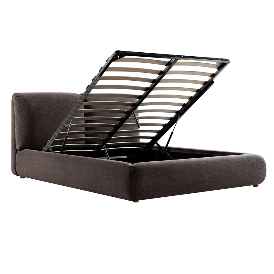 Thera Pillow Headboard Upholstered Bed, Cocoa Chenille - daals