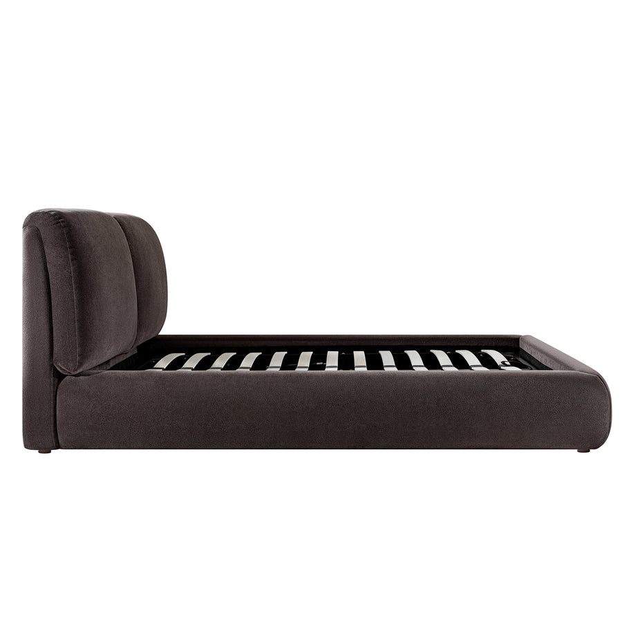 Thera Pillow Headboard Upholstered Bed, Cocoa Chenille - daals