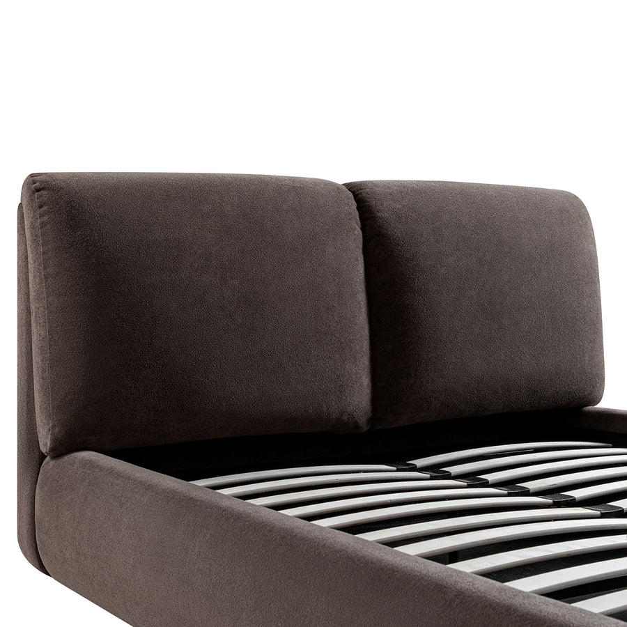Thera Pillow Headboard Upholstered Bed, Cocoa Chenille - daals