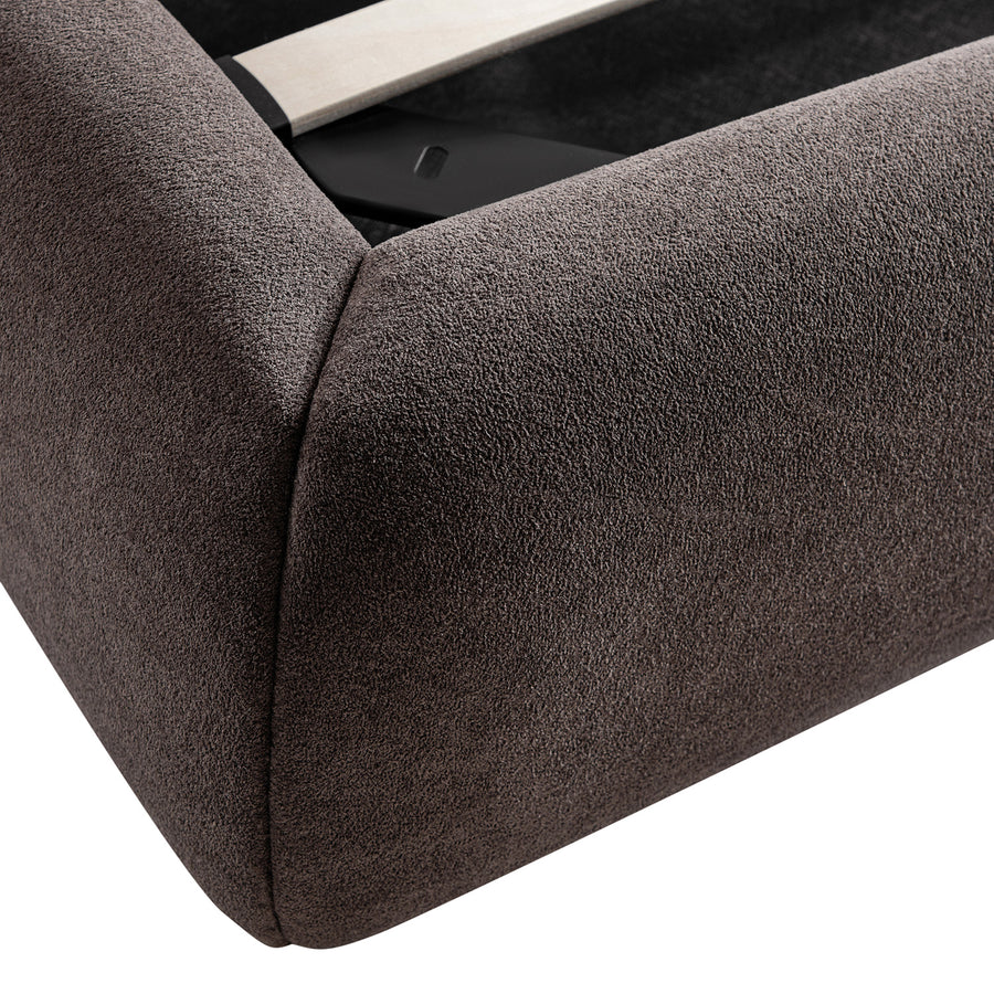 Thera Pillow Headboard Upholstered Bed, Cocoa Chenille - daals